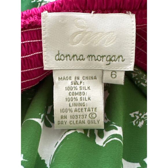 Donna Morgan Babydoll Maxi Dress 6 Green Floral Designer Summer Luxury Resort - Picture 8 of 13